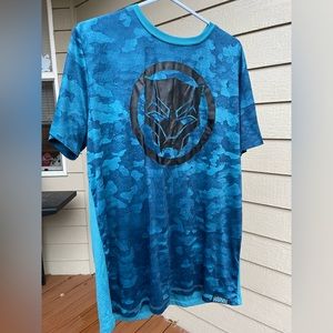 Marvel Black Panther T-Shirt Blue Black Polyester XXL 2XL - EUC!